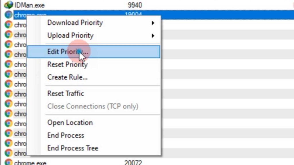 6. click edit priority
