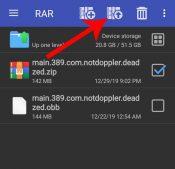 unzipping a file on android with rar