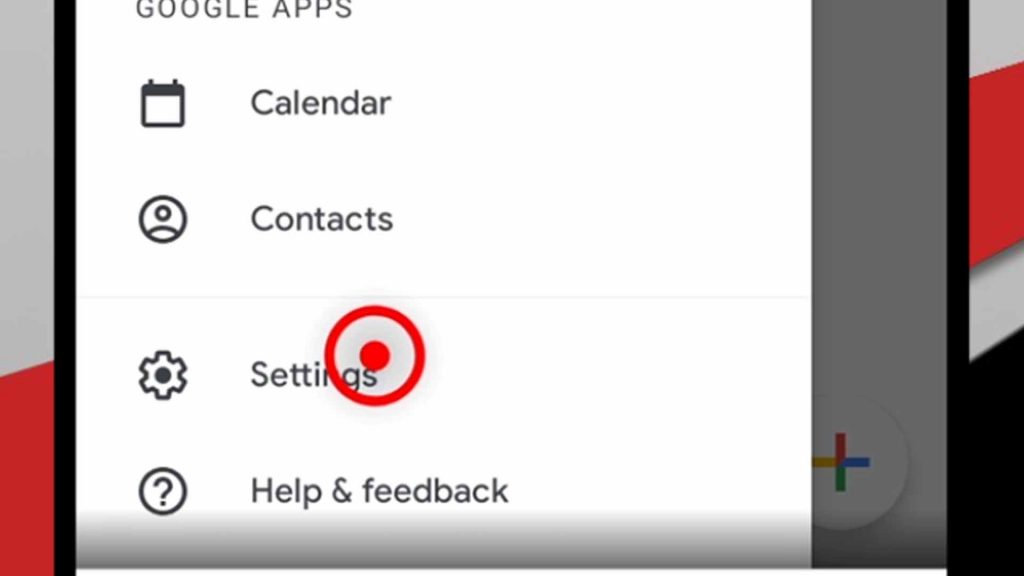 2. tap settings on gmail