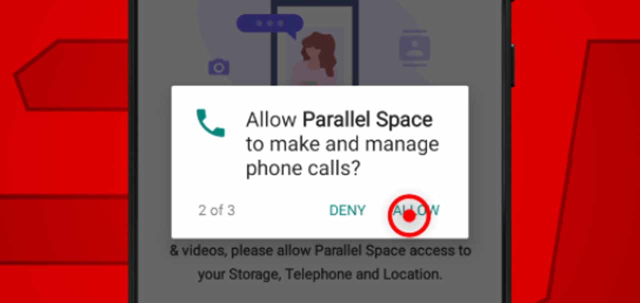 4 parallel space permission phone calls