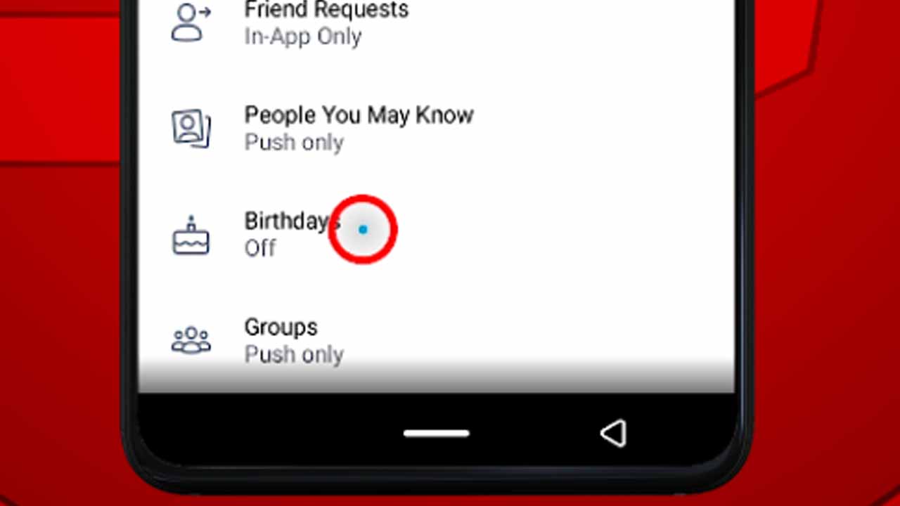 5 change birthday notifications on facebook android