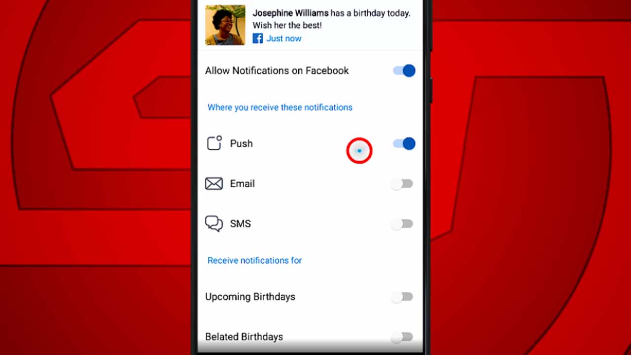 6 facebook birthday notification interface
